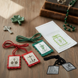 3 Scapular Collection (Green Brown and Red)